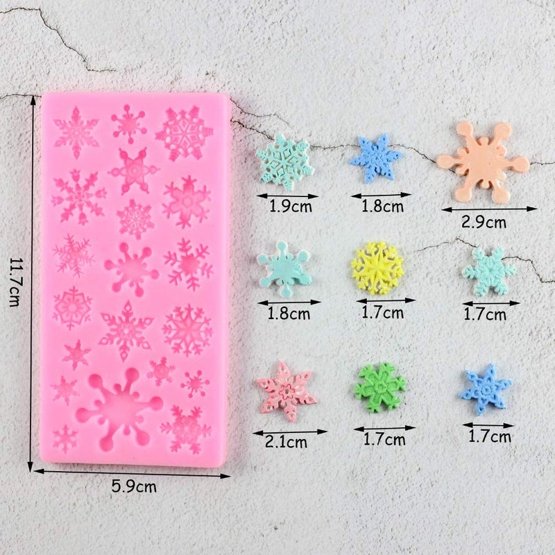 Tvoip 2PCS Christmas Theme Silicone Mold Elk Snowflake Tree Deer Fondant Dessert Ice Cube Candy Chocolate Mold - Image 5